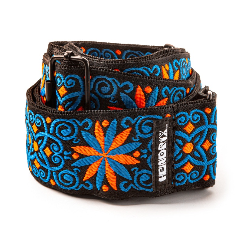 Dunlop JH25 Jimi Hendrix Guitar Strap (Blacklight Fillmore Blue Strap)