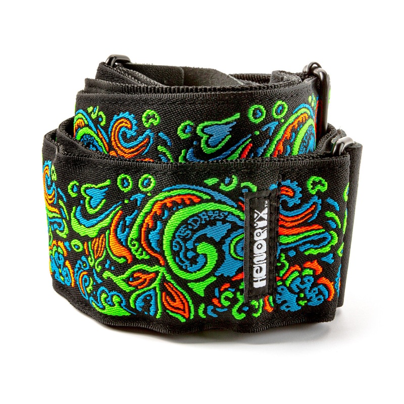 Dunlop JH27 Jimi Hendrix Guitar Strap (Blacklight Love Drops Blue Strap)
