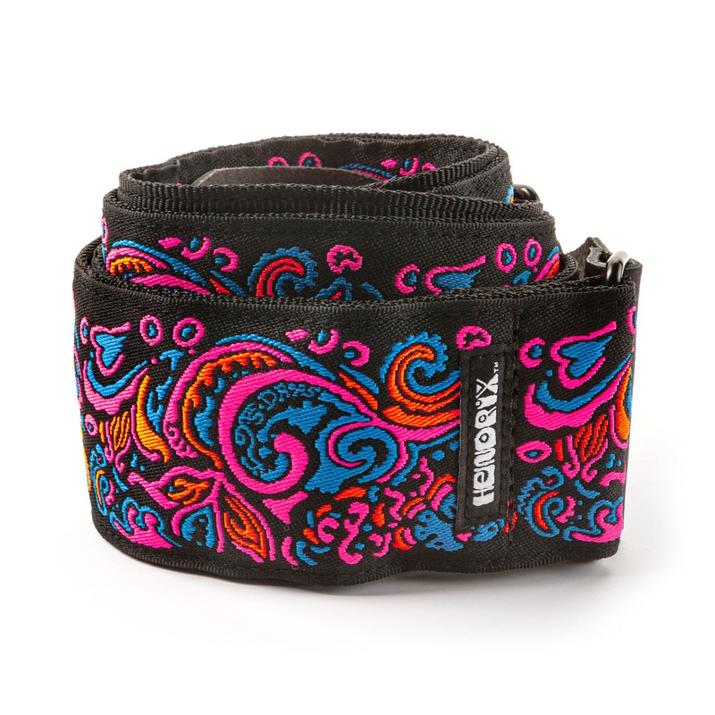 Dunlop JH28 Jimi Hendrix Guitar Strap (Blacklight Love Drops Pink Strap)