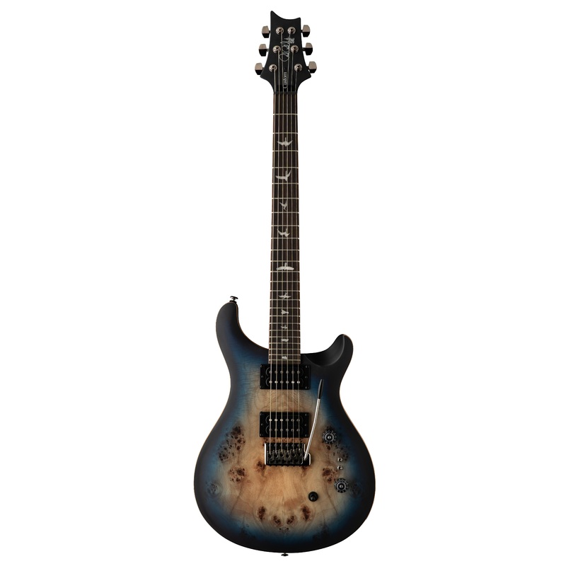 PRS SE CUSTOM 24-08 Poplar Burl Limited Edition Electric Guitar (Lake Blue Midnight Burst)