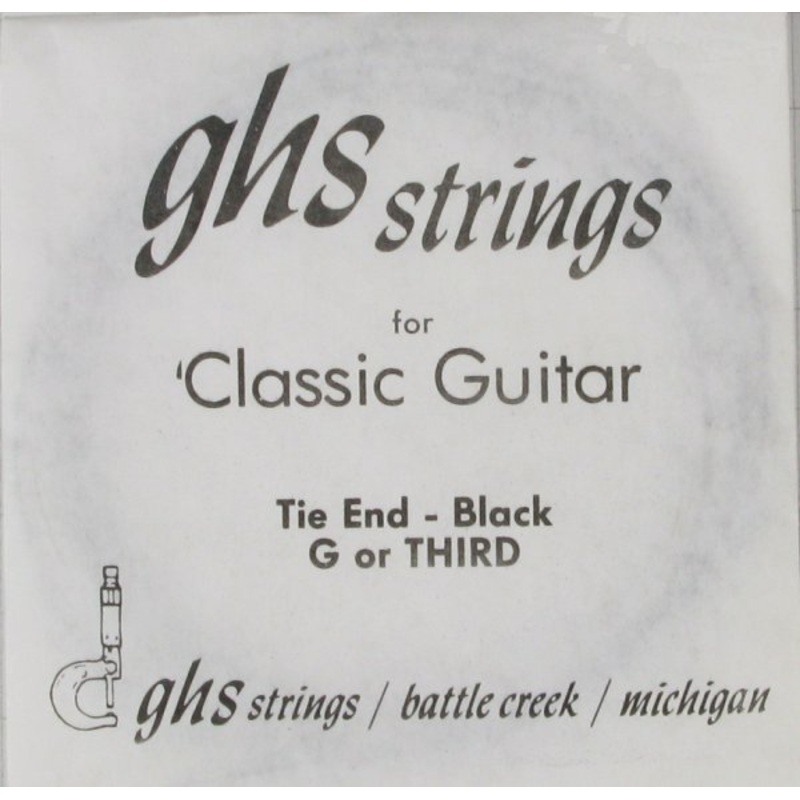Ghs #T3BK Tie End Classics Classical Guitar String (Black) – .040