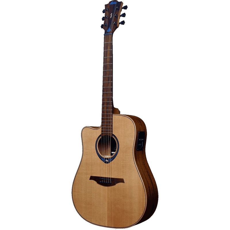Lag Guitars TLHV15DCE Tramontane HyVibe 15 Cutaway Left-Handed Acoustic Electric Guitar w/ Bluetooth – Natural