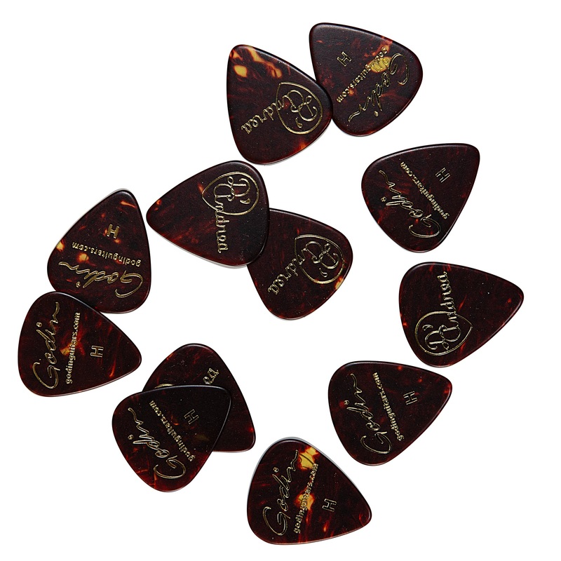 Godin Guitars 049516 Pack of 12 Guitar Picks Heavy (Tortoise) – .96mm