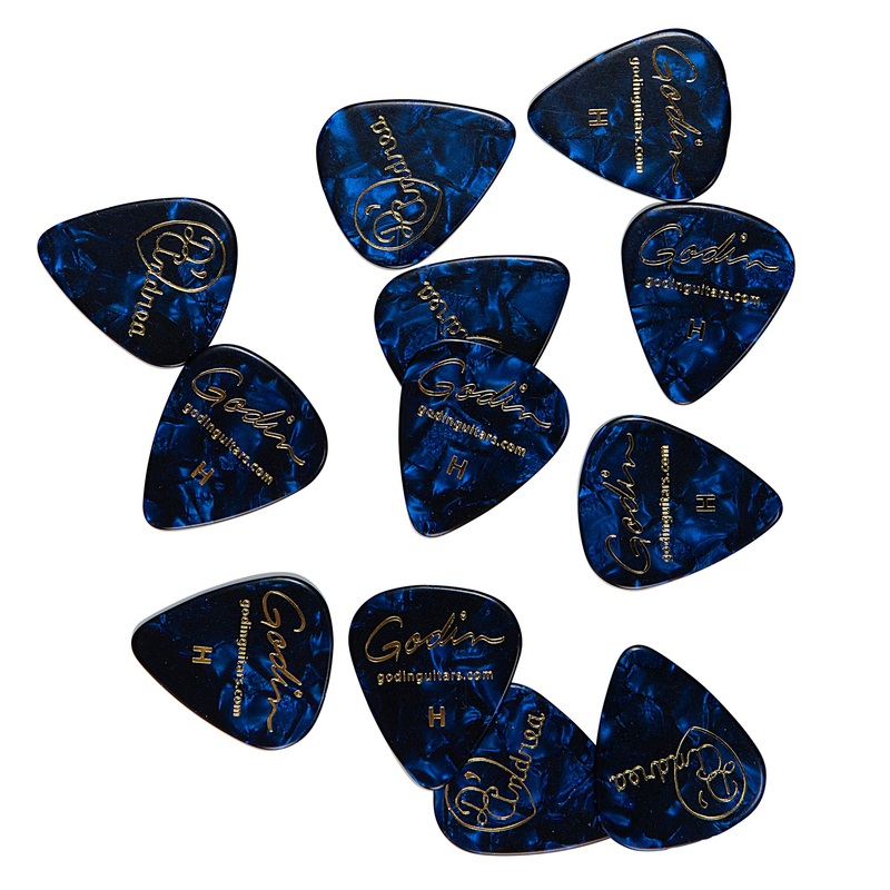 Godin Guitars 049523 Pack of 12 Guitar Picks Heavy (Blue Pearl) – .96mm
