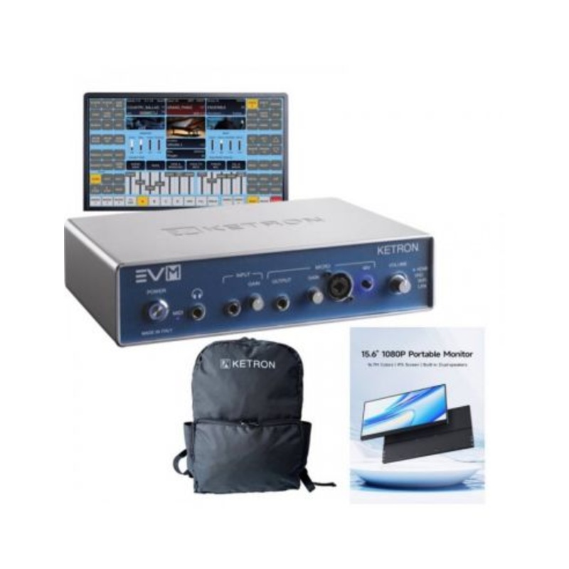 Ketron 9BU001 Sound Module EVM Event with Monitor and Backpack