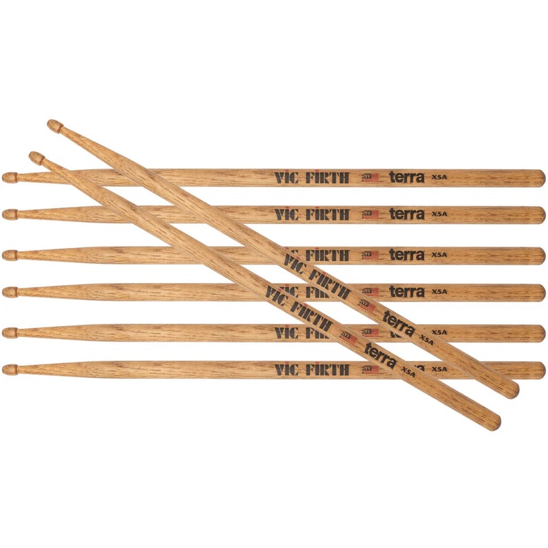 Vic Firth PX5AT4PK American Classic Terra Series Drumstick With Wood Tips (4 Pack) – 5A