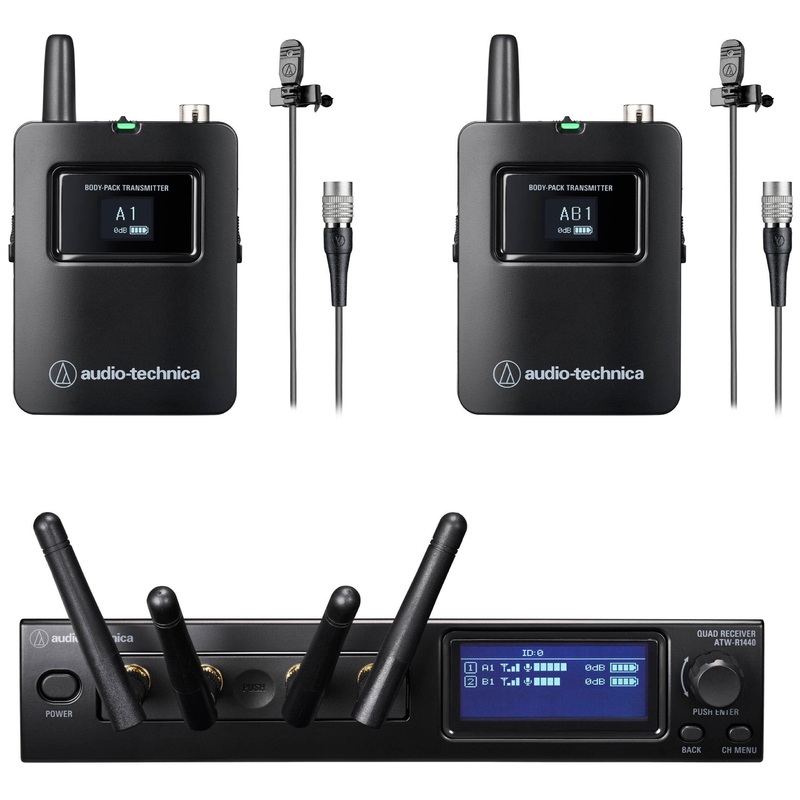 Audio-Technica ATW-1421/L System 20 PRO 2-Person Digital Wireless Lavalier Microphone System (2.4 GHz)