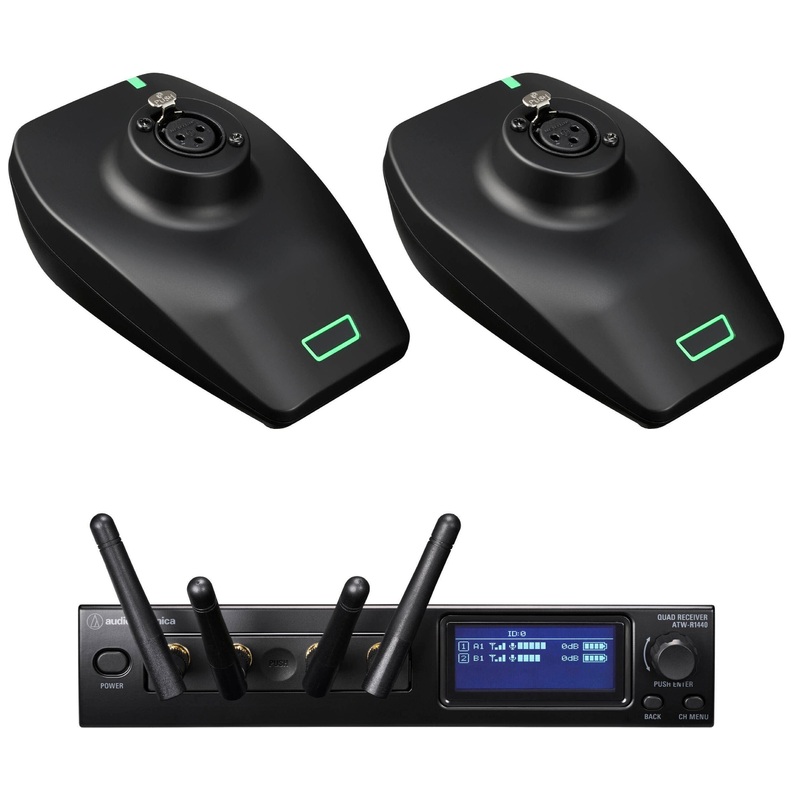 Audio-Technica ATW-1427 System 20 PRO 2-Person Digital Wireless Deskstand Transmitter System with No Mics (2.4 GHz)