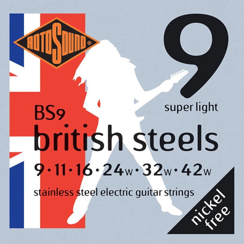 Rotosound BS9 British Steels Electric Guitar Strings – 9-42