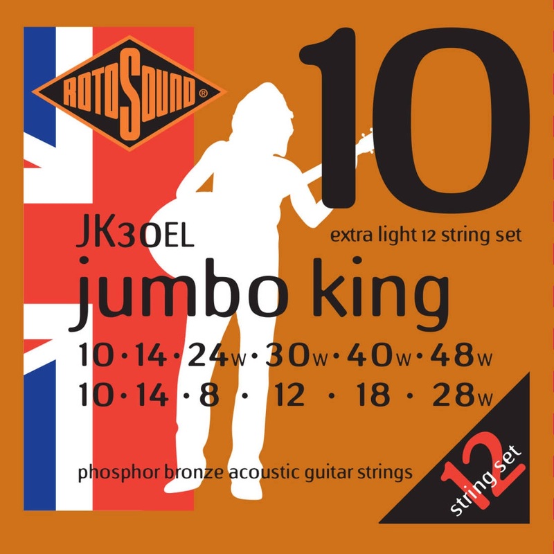 Rotosound JK30EL Phosphor Bronze Acoustic Guitar Strings (Extra Light) – 10-48