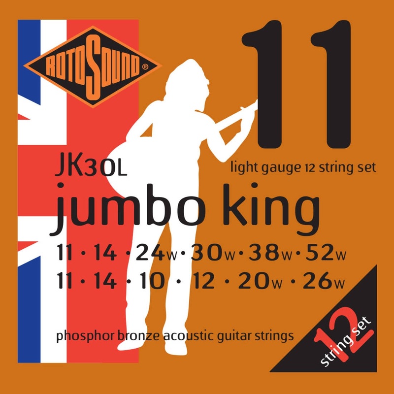 Rotosound JK30L Phosphor Bronze Acoustic Guitar Strings (Light) – 11-52