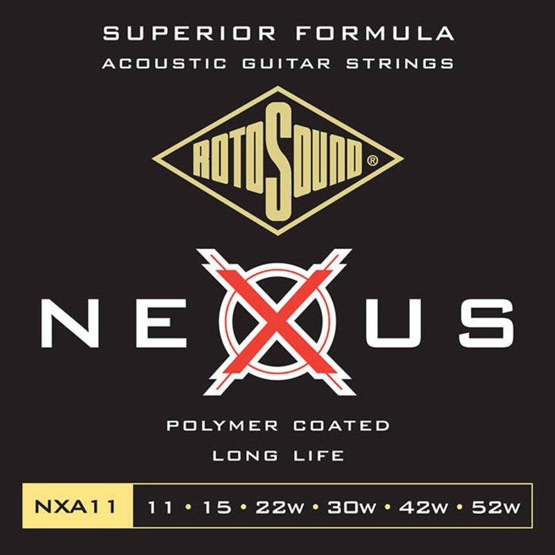 Rotosound NXA11 Nexus Coated Acoustic Guitar Strings – 11-52