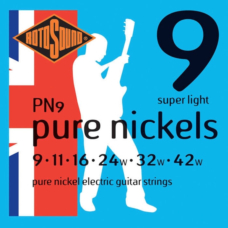 Rotosound PN9 Pure Nickel Electric Guitar Strings – 9-42