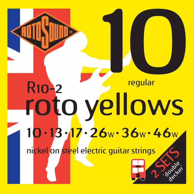Rotosound R10-2 Nickel Electric Guitar Strings (2 Pack) – 10-46