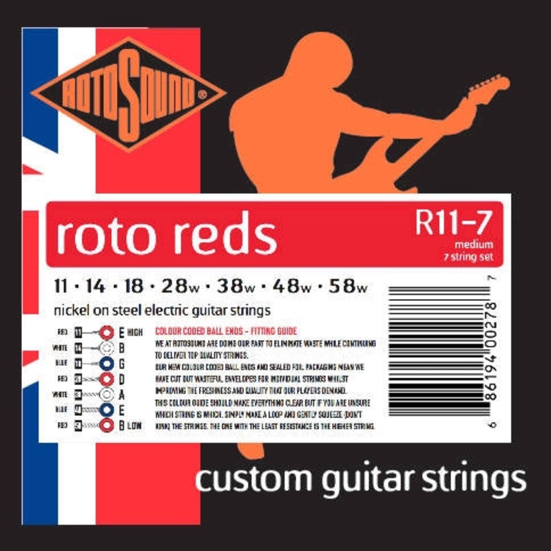 Rotosound R11-7 Nickel Light Electric Guitar Strings – 11-58