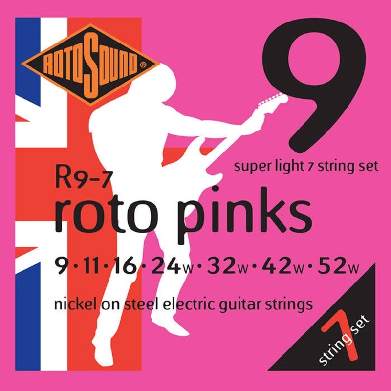 Rotosound R9-7 Nickel Light Electric Guitar Strings – 9-52