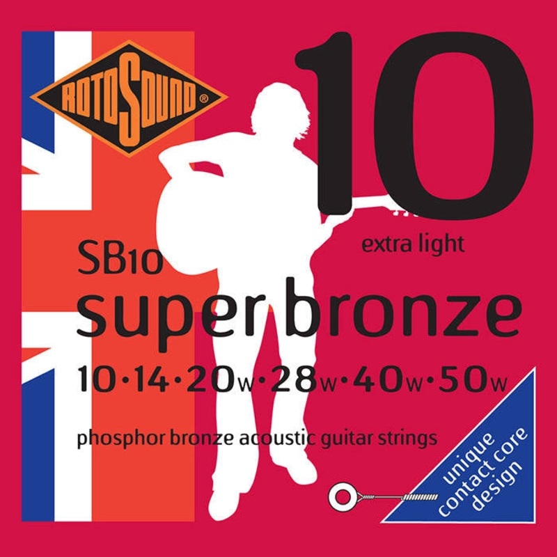 Rotosound SB10 Super Bronze Acoustic Guitar Strings – 10-50