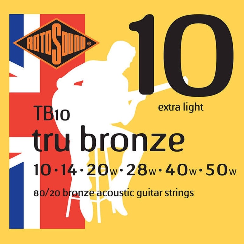 Rotosound TB10 Tru Bronze Acoustic Guitar Strings – 10-50