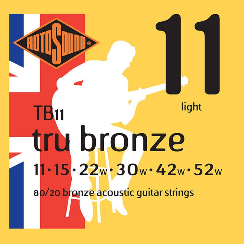 Rotosound TB11 Tru Bronze 80/20 Acoustic Guitar Set 11-52