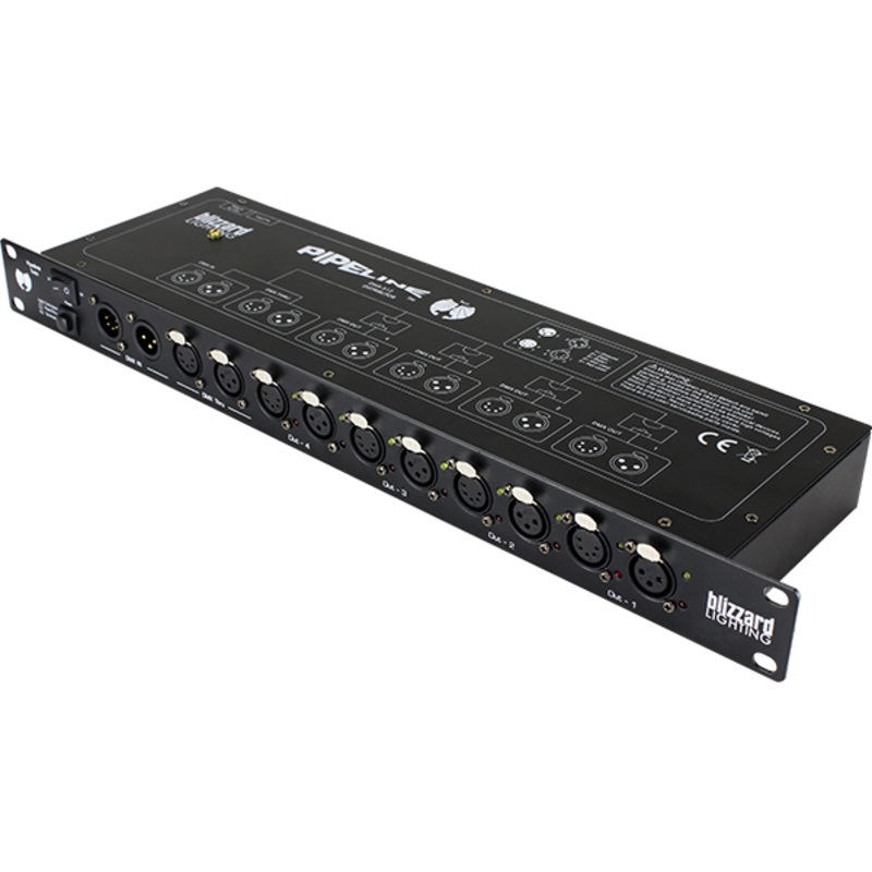 Blizzard Lighting PIPELINE-TWIN Rack Mountable Signal DMX-512 Splitter Amplifier – 19″