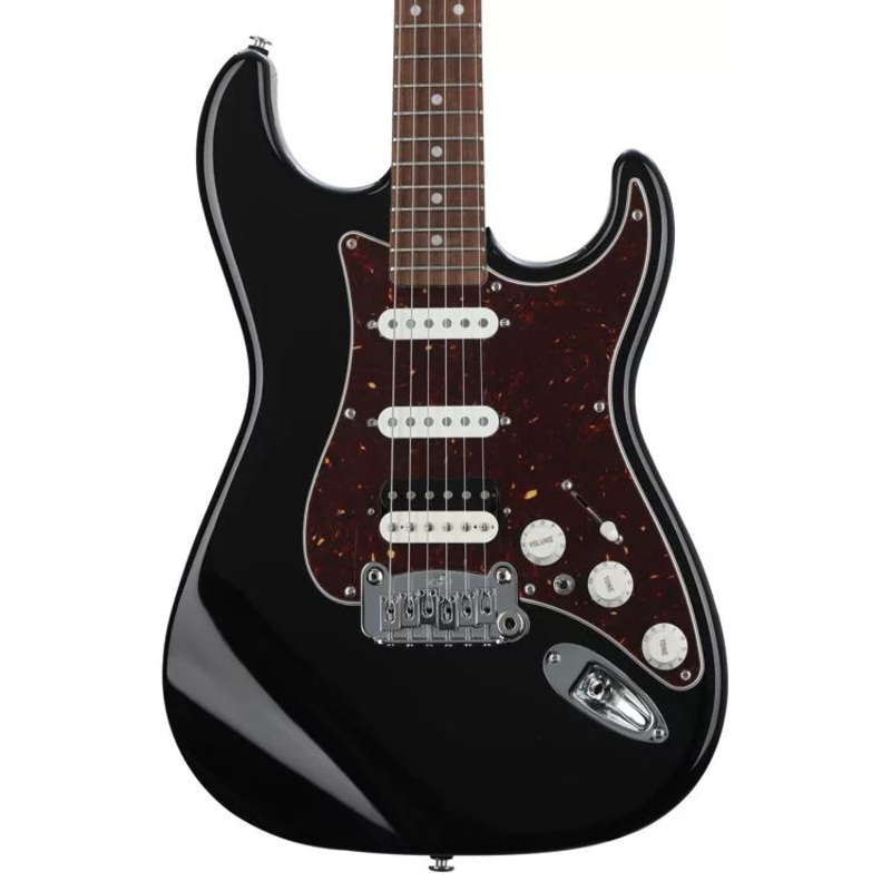 G&L FULLERTON DELUXE LEGACY HSS Alder Body w/ Maple Neck & Rosewood Fretboard Electric Guitar – Jet Black