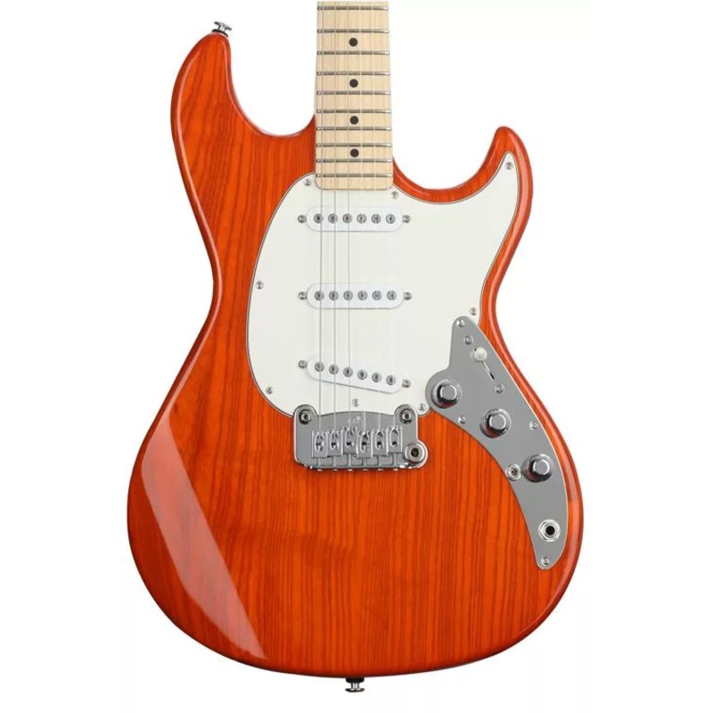 G&L FULLERTON DELUXE SKYHAWK Ash Body w/ Maple Neck & Fretboard Electric Guitar – Clear Orange