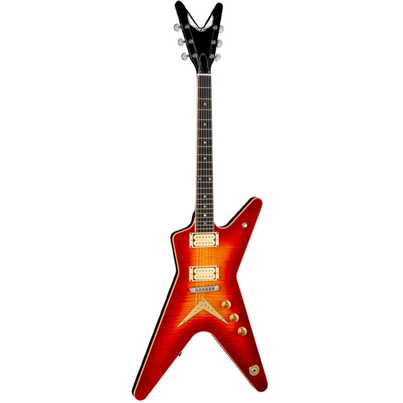 Dean Guitars USA PATENTS PENDING ML Flame Top Electric Guitar (Trans Cherry Sunburst)