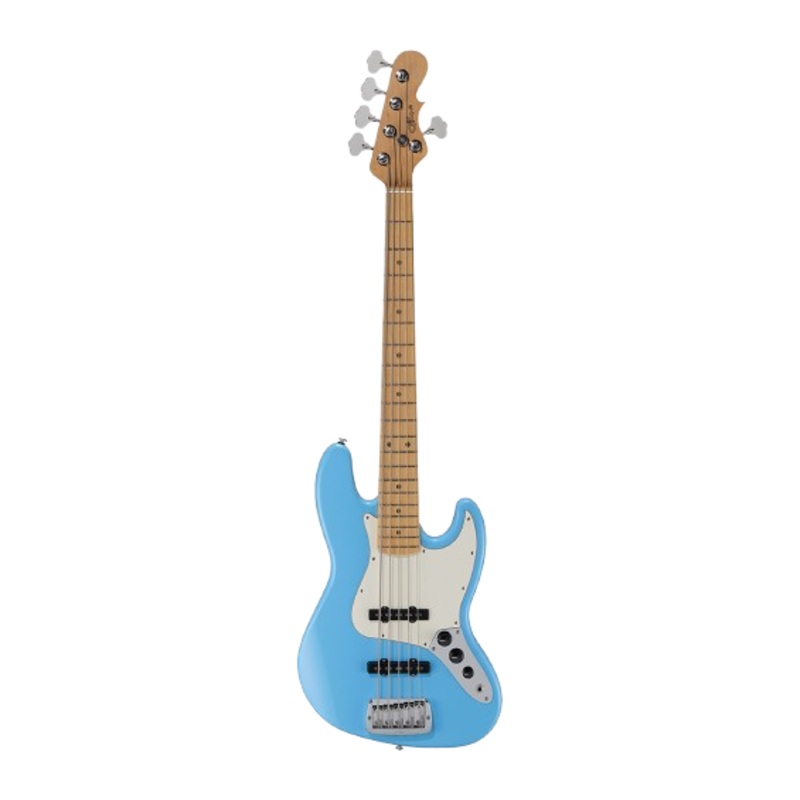 G&L FDJB5-HIM-MP Fullerton Deluxe JB5 5 String Electric Bass Guitar (Himalayan Blue)