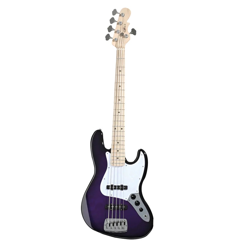 G&L FDJB5-PPB-MP Fullerton Deluxe JB5 5 String Electric Bass Guitar (Purpleburst)