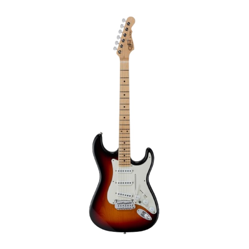 G&L FDS500-3TS-MP Fullerton Deluxe S500 Maple Fretboard Electric Guitar (3-Tone Sunburst)