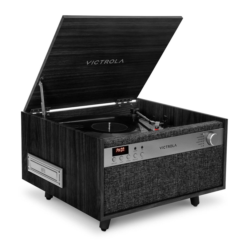 Victrola CENTURY 6-In-1 Wood Record Player (Black)