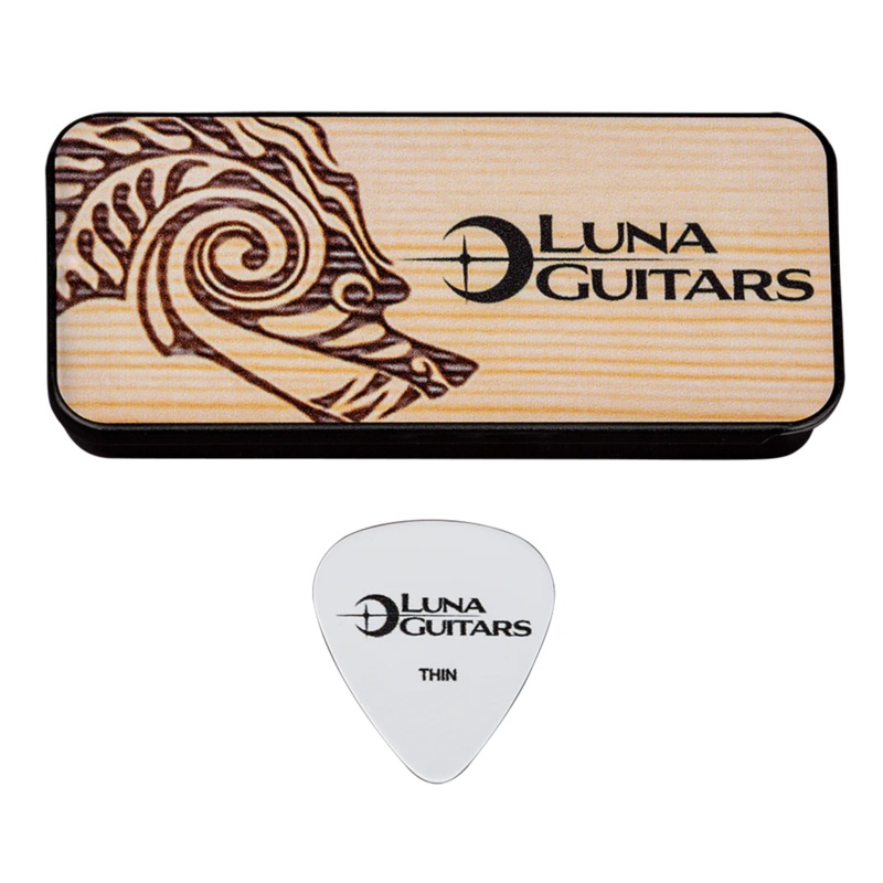 Luna PICK TIN LIGHT Light Pick Tin 6 Picks (Dragon) – .73mm