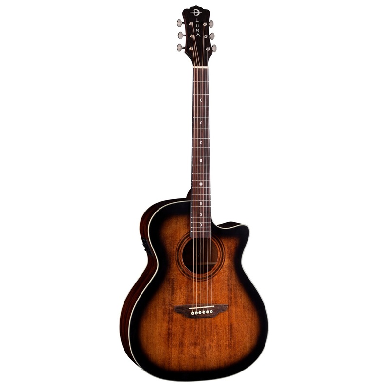 Luna ART VINTAGE Grand Auditorium Acoustic/Electric Guitar (Distressed Vintage Brownburst)