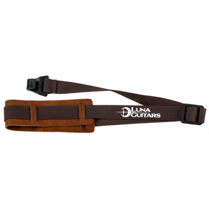 Luna STRAP LUNA UKE BR Ukulele Strap With Leather Pad (Brown)