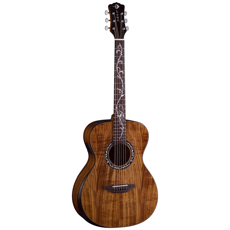 Luna VINEYARD Koa Bevel Folk Acoustic/Electric Guitar (Gloss Natural)