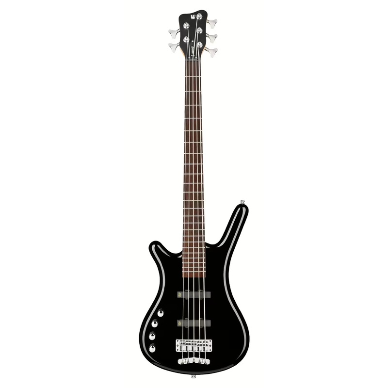 Warwick RockBass CORVETTE BASIC Left-Handed Medium Scale 5-String Electric Bass Guitar (Solid Black High Polish)