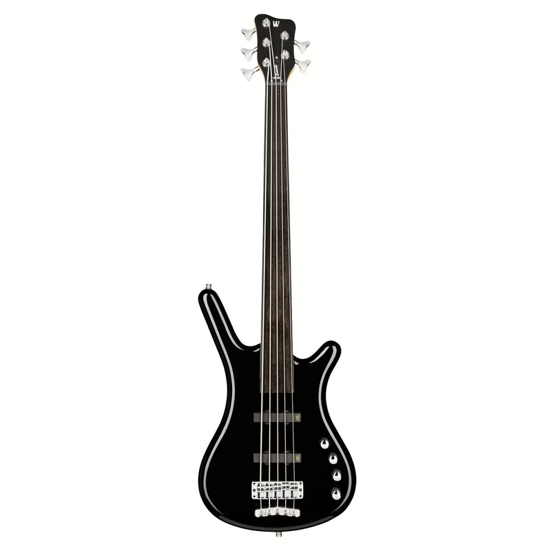 Warwick RockBass CORVETTE BASIC Medium Scale 5-String Fretless Electric Bass Guitar (Solid Black High Polish)
