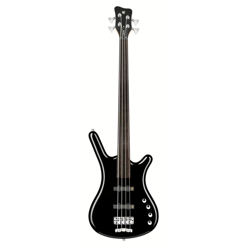 Warwick RockBass CORVETTE BASIC Medium Scale Fretless Electric Bass Guitar (Solid Black High Polish)