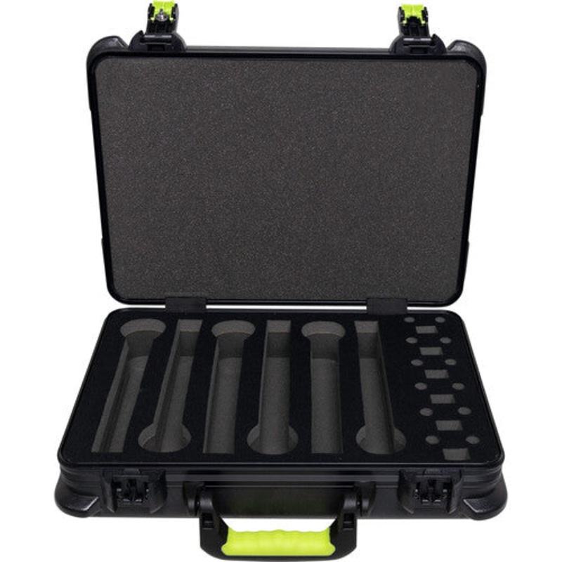 Gator SH-MICCASEW06 Molded Case with Drops for 6 Wireless Microphones and TSA-Approved Latches