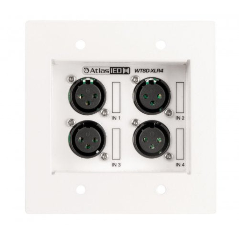 AtlasIED WTSD-XLR4 2-Gang 4 Input XLR Passive Wall Plate
