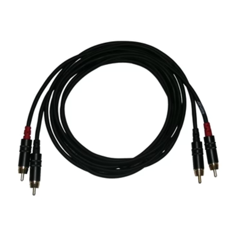 Digiflex HE-2R/2P-10 Pro Dual Adapter Cable w/Black/Gold RCA-Phone Plugs – 10 Foot