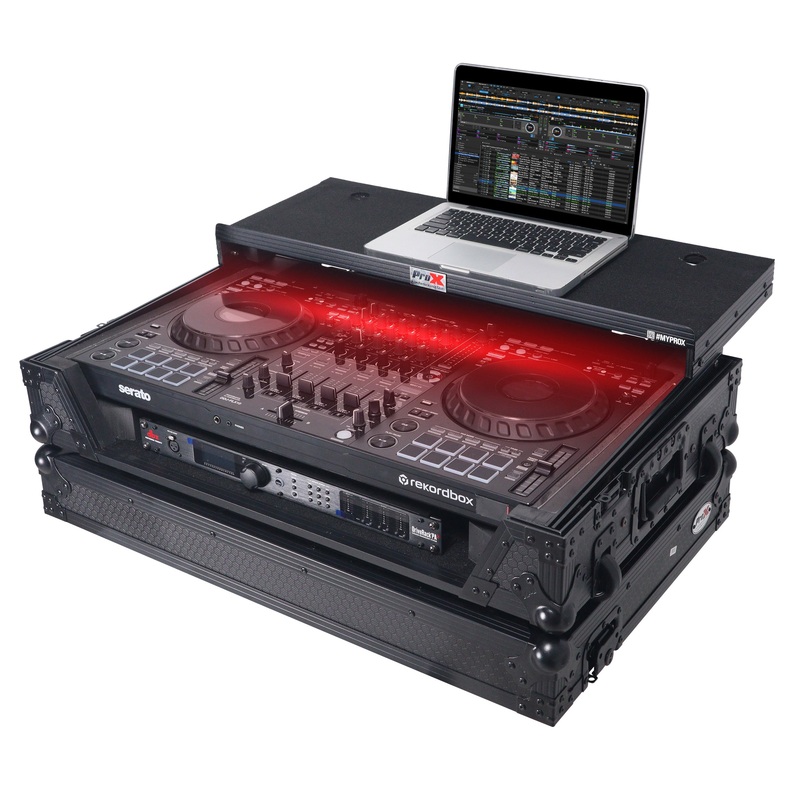 ProX XS-DDJFLX10WLTBLLED ATA Flight Style Road Case For Pioneer DDJ-FLX10 DJ Controller with Laptop Shelf
