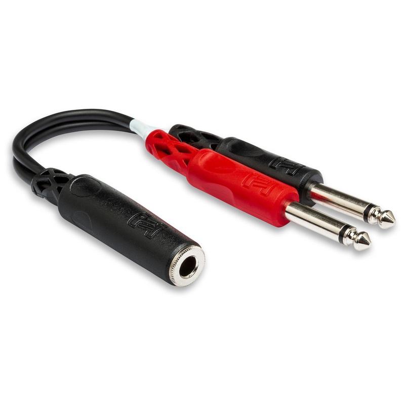Hosa YPP-136 1/4 TRSF to Dual 1/4 TS Stereo Breakout Cable