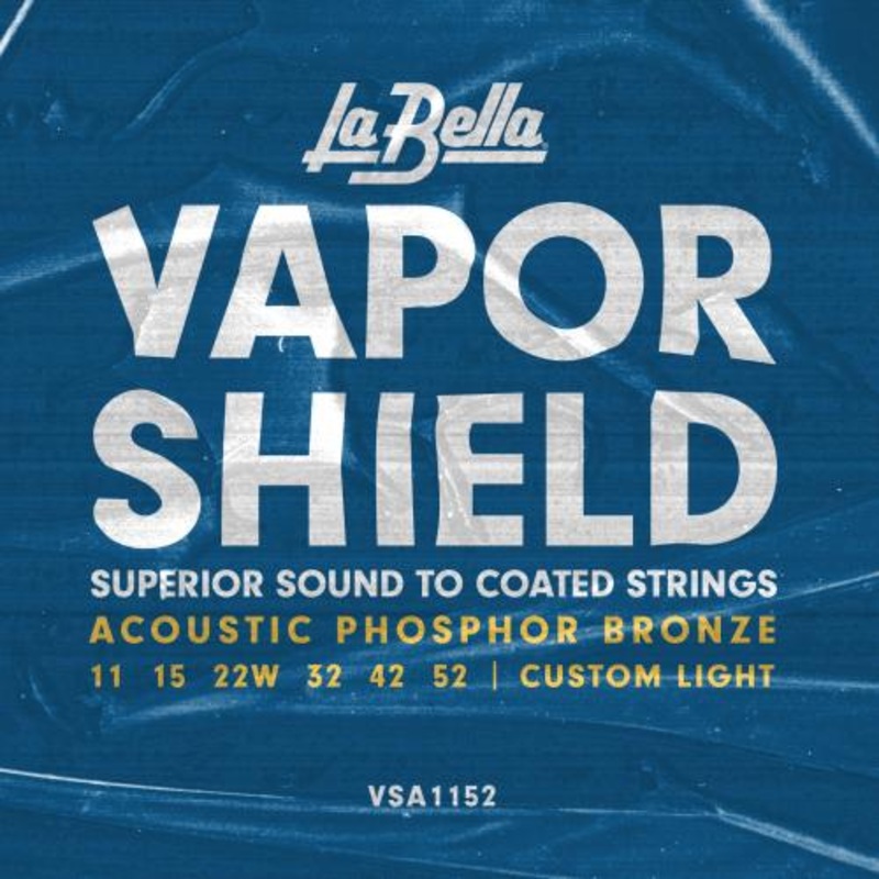 La Bella VSA1152 VAPOR SHIELD Acoustic Guitar Strings – Custom Light 11-52