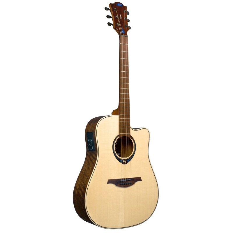 Lag Guitars THV20DCE Tramontane HyVibe 20 Cutaway Acoustic Electric Guitar w/ Bluetooth – Natural Satin
