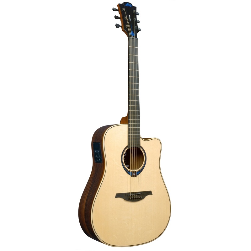Lag Guitars THV30DCE Tramontane HyVibe 30 Cutaway Acoustic Electric Guitar w/ Bluetooth – Natural Glossy