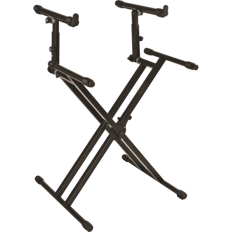 Quiklok QL742 Double Braced 2 Tier X-Style Keyboard Stand