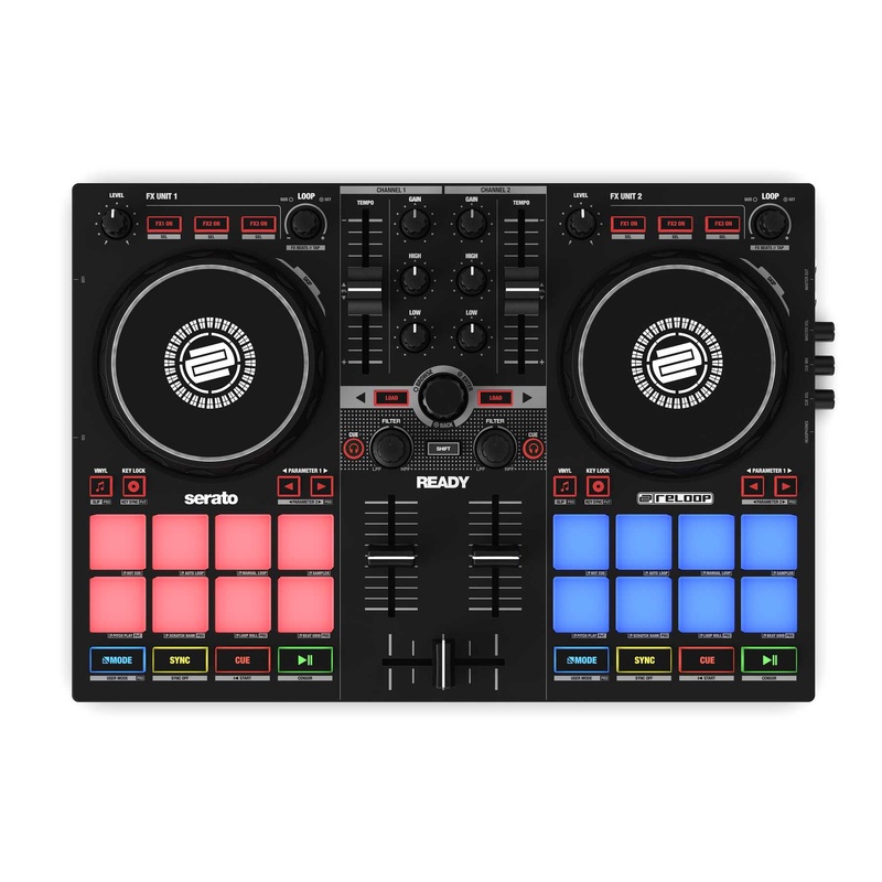 Reloop READY 2-Channel DJ Controller w/ USB Audio Interface, 8 Performance Pads, and Serato DJ Lite Software
