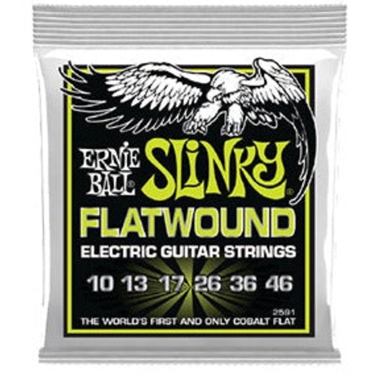 Ernie Ball 2591EB Regular Slinky Flatwound Electric Guitar Strings 10-46