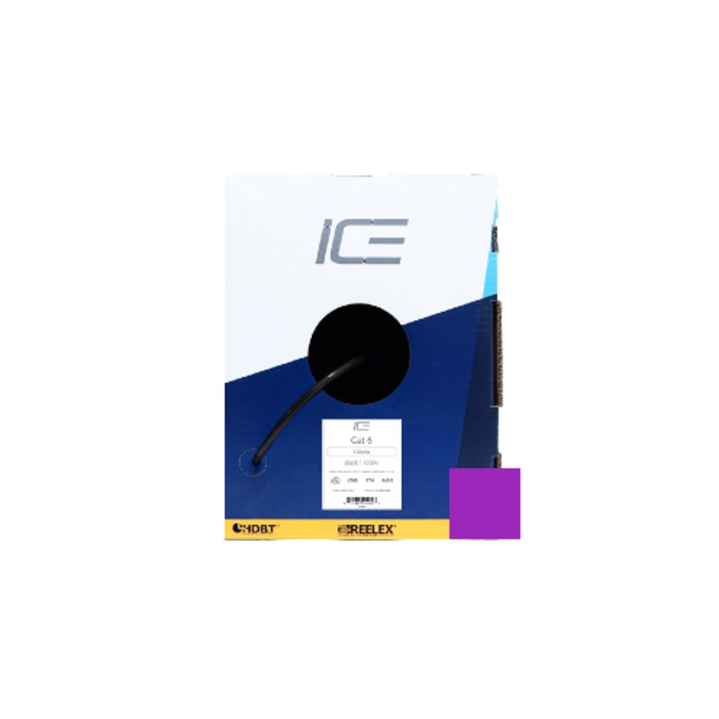 Ice Cable CAT6/PUR HDBaseT 23awg Cat6 Cable – 1000ft Box (Purple)